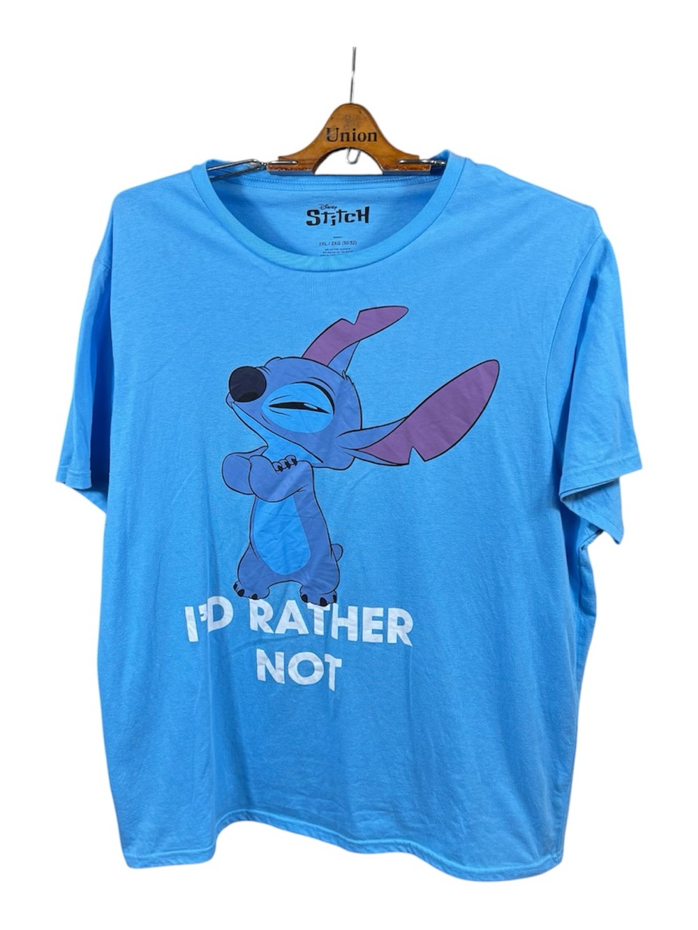 Disney’s Stitch I’d Rather NotWomen’s Graphic Short Sleeve T-Shirt Size 2XL